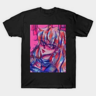 Anime girl orange and blue T-Shirt